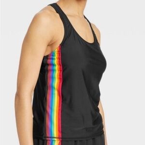 Humankind Swim Top
Black Rainbow Striped